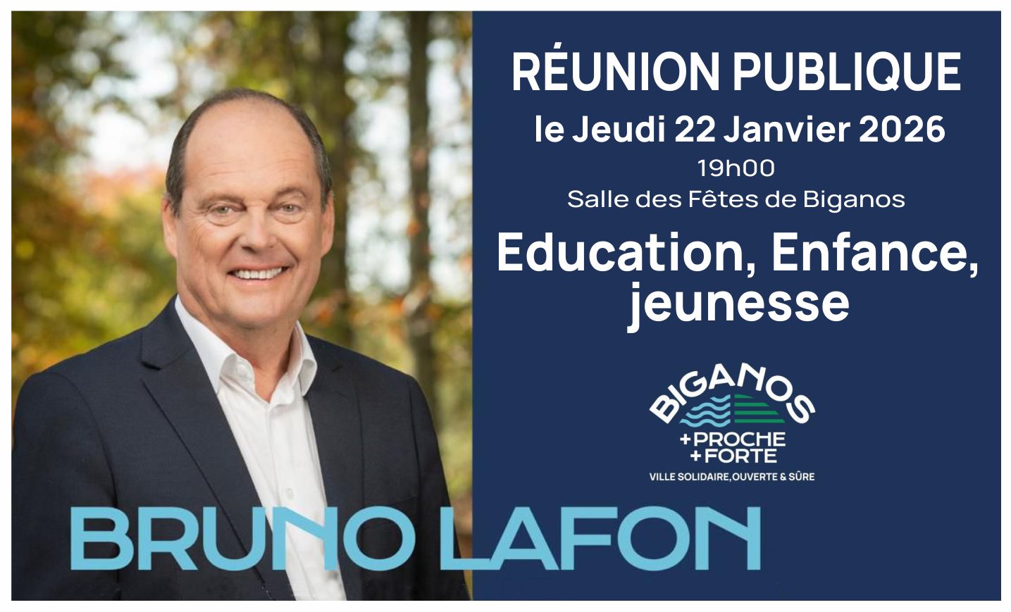 Réunion publique à Biganos sur le thème ,de ll'enfance, 'éducation et la jeunesse